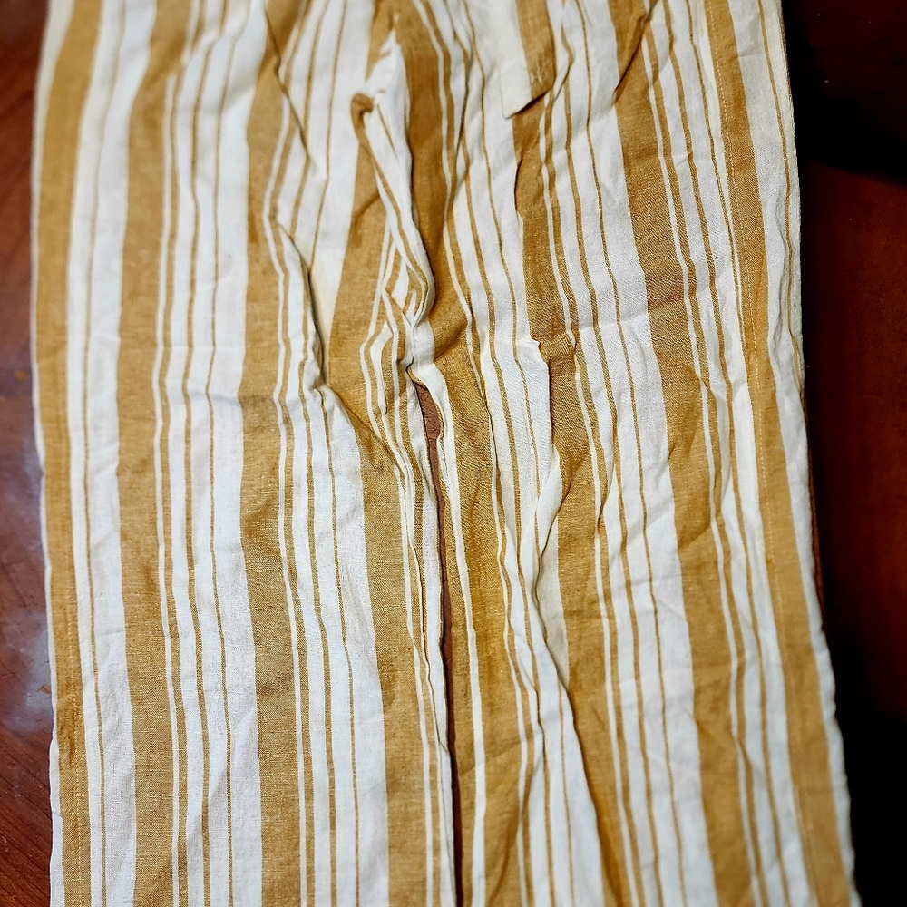 Rewind Striped Gold and White Women's Pants - Picture 3 of 5